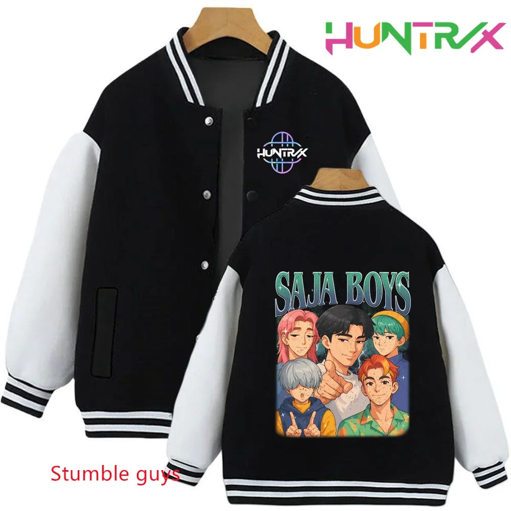 Autunno Inverno Bambini Kpop Demon Hunters Felpe con cappuccio Giacca Cartoon Trucksuit Uniforme da baseball Ragazzi Ragazze 3