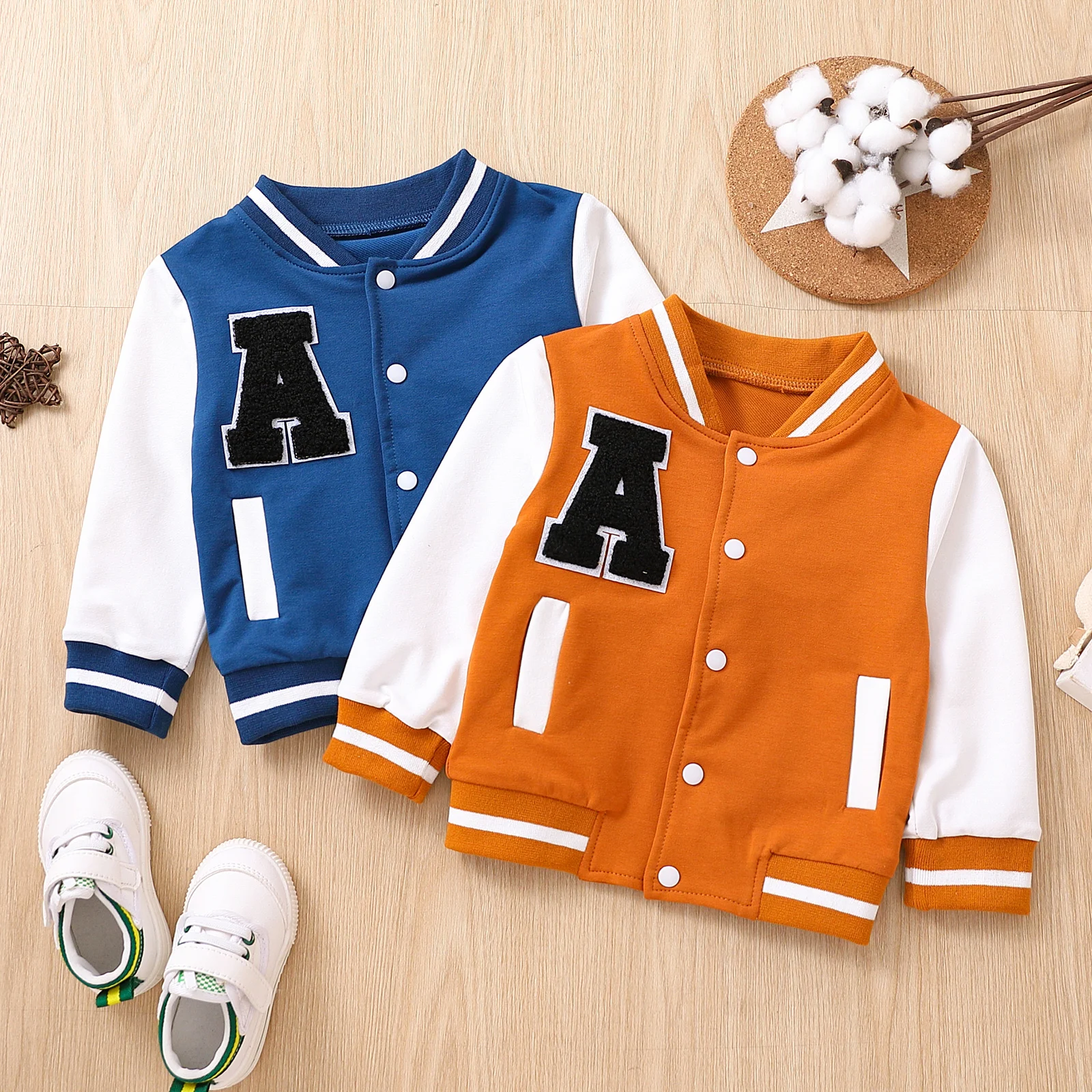 Maglia da Baseball americana lettere di peluche allentate ricamate nuova giacca Casual giuntura bicolore adatta per l'autunno e l'inverno 1
