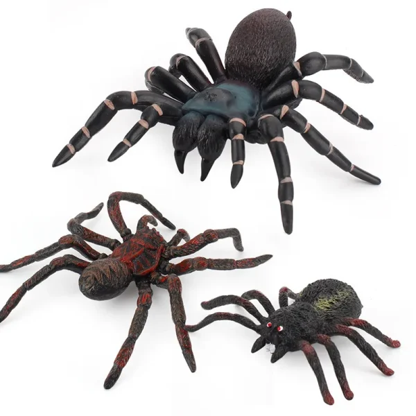 Simulazione Animali Insetto Modello solido Tarantula Ragno nero Halloween Scherzo ingannevole Spaventoso Divertente Action Figures Giocattoli educativi 2