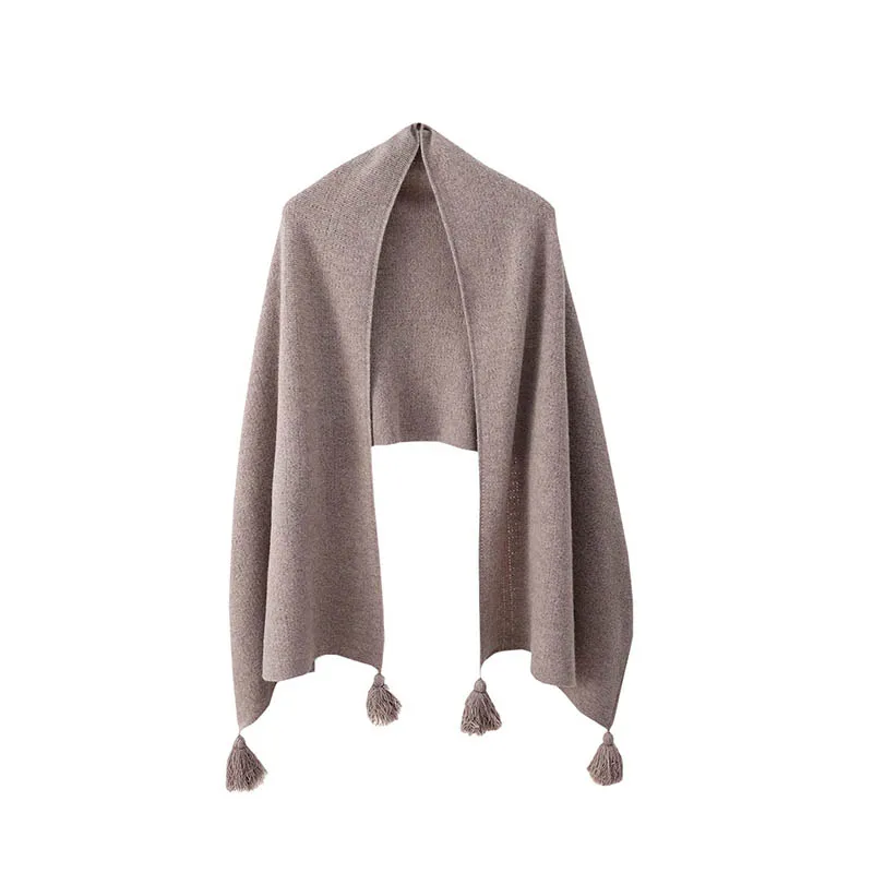 2025 Donna 100% lana merino maglione scialle cardigan lungo autunno inverno semplice chic maglieria casual sciarpa scialle con frange in pura lana 6