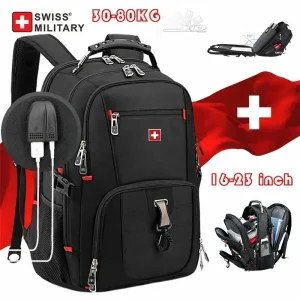 Zaino per laptop SWISS da 17 pollici Porta di ricarica USB impermeabile Zaino multifunzionale in stile svizzero Zaino da viaggio per escursionismo Mochila 1