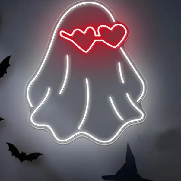 Halloween Ghost Pumpkin Neon Sign For Wall Decor Spooky Boo Room Decoration Led Light Up Sign For Party Bar Club lampada dimmerabile 4