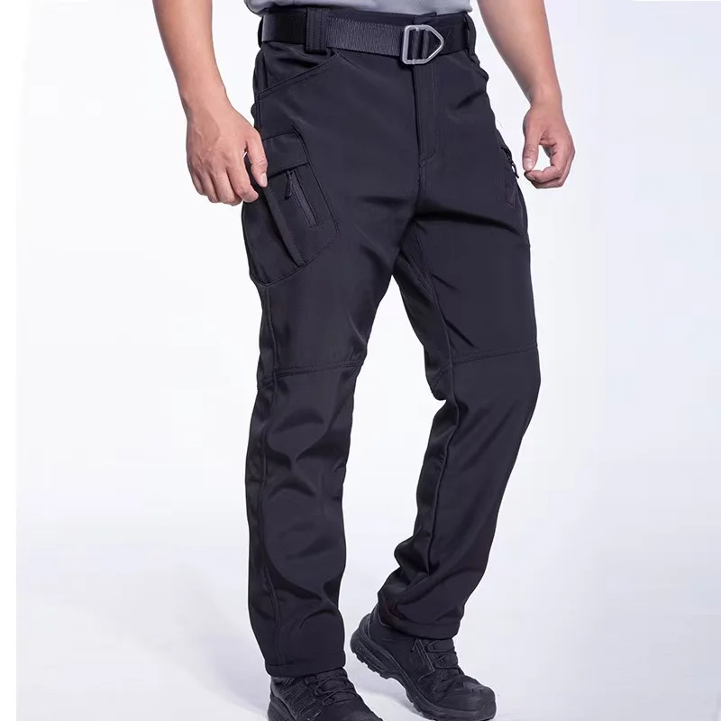 Pantaloni cargo impermeabili in pile autunno inverno tattico militare da uomo escursionismo campeggio Softshell arrampicata pantaloni da combattimento caldi casual 2
