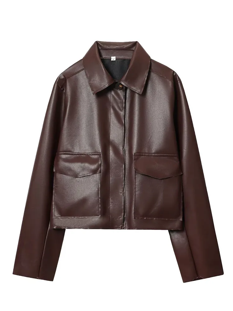 HH Donna Autunno Nuovi Cappotti di Moda Solido Colletto rovesciato Maniche lunghe Tasca monopetto Giacche stile Streetweer femminile 3