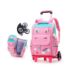 Borsa da scuola Studente Zaini rotanti ad alta capacità Trolley per bambini Borsa con ruote Zaino per bambini Ruote 1