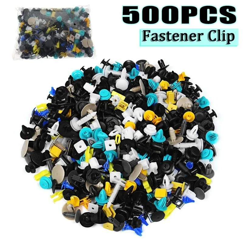 500PCS Misto Auto Veicolo di Fissaggio Paraurti Pinze Fermo Rivetto Porta Pannello Parafango Liner Universale Adatta Tutte Le Auto 2