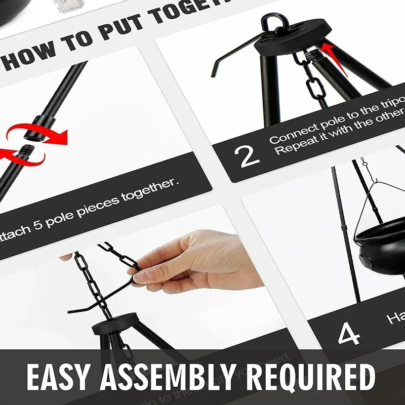 Decorazione di Halloween Calderone da strega grande per esterni su treppiede con luci Secchio per caramelle Decorazione per feste di carnevale horror per falò di Halloween 5