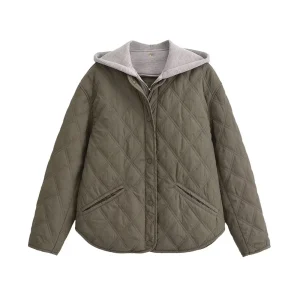 2024 Autunno/Inverno Nuovo Prodotto Moda Casual Girocollo da Donna Allentato Manica Lunga Giacca con Cappuccio Top 1