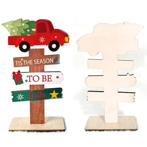 Albero di Natale in legno Ornamento da tavolo Babbo Natale Buon Natale Targa Decorazione natalizia per la casa Regalo Noel di Capodanno 2025 1