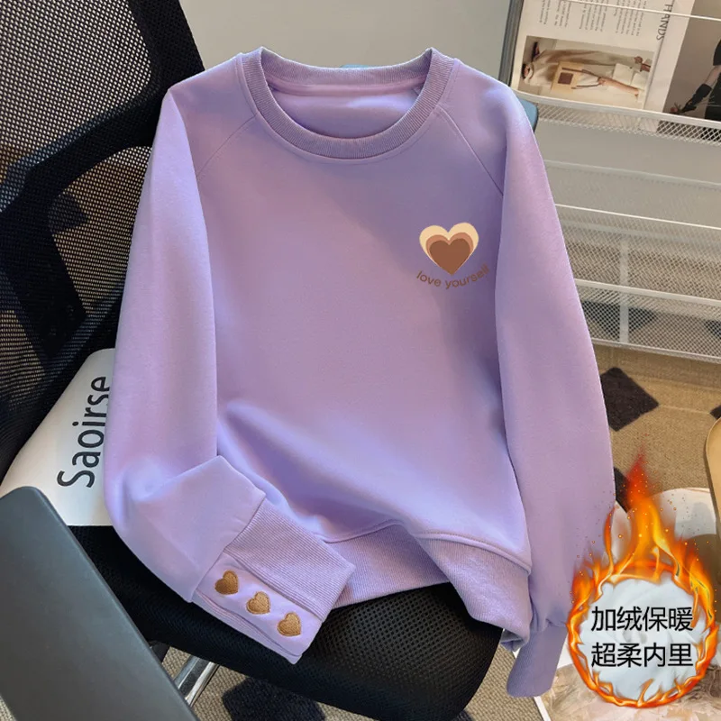 Felpa da donna 2025 Nuovo autunno inverno allentato pullover casual che tocca il fondo 3