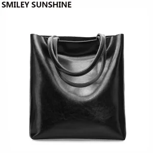 Borse a tracolla da donna in vera pelle invernale borse da donna grandi borse da donna Vintage nere di marca di lusso borse a mano grandi per le donne 1