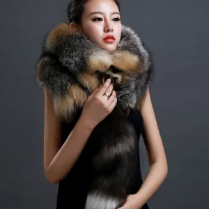 Inverno Caldo Grande Vera Pelliccia di Volpe Collo Cappotto di Pelliccia Naturale Sciarpe di Lusso Delle Donne Degli Uomini Giubbotti Cappuccio Scialle Decor Collo Femminile Sciarpa Avvolge 1