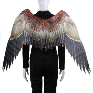 Costume di Halloween costume da spettacolo con ali bianche e nere oversize COS suona oggetti di scena con ali d'angelo 1