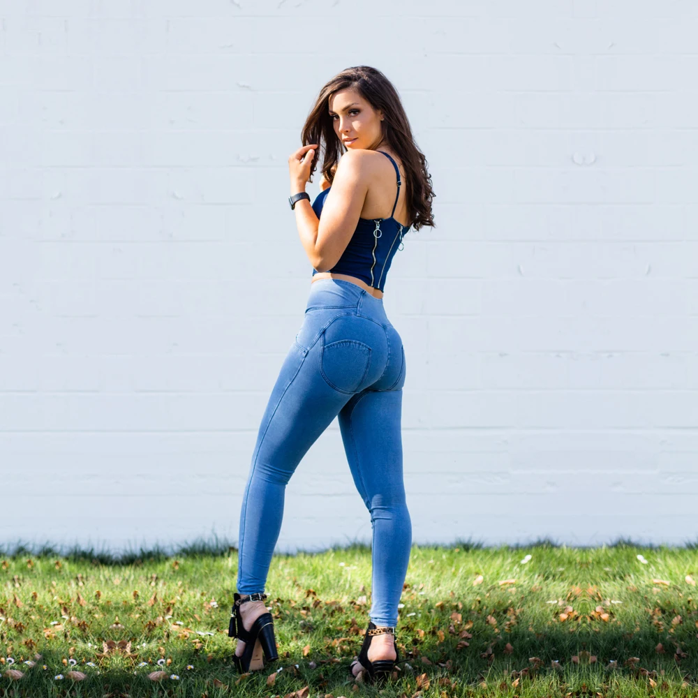 Shascullfites Melody Fit Jeans a figura intera Push Up Skinny Slim vita alta Jeans in Denim elasticizzato a quattro vie per donna estate 1