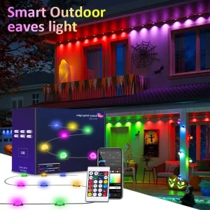 Smart Eaves String LED Light Bluetooth luci esterne permanenti Timer di sincronizzazione musicale stringa fai da te IP65 impermeabile per la decorazione domestica del partito 1
