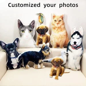 Personalizzazione fotografica Cuscino per cani fai-da-te Cuscini di peluche per animali domestici Peluche Cuscino per gatti Divano Auto Decorativo Regalo di compleanno personalizzato 1