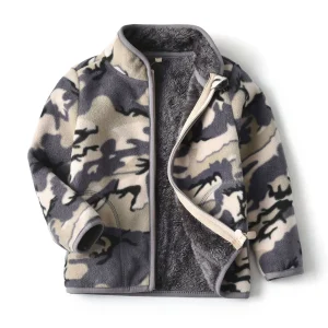2-8T Camouflage Abbigliamento per bambini per le ragazze dei ragazzi Autunno inverno Giacche in pile Cerniera Carino vendita caldo Cappotti per bambini spessi 1