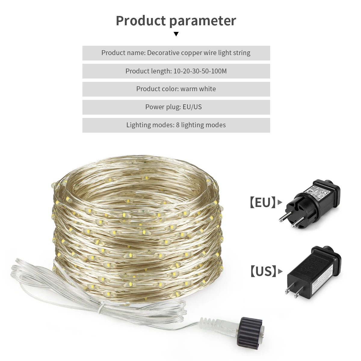 10m-100m Luci a LED impermeabili Stringa Notte Sfarfallio Illuminazione Fata Ambinet Filo di rame Lampada Catena Albero di Natale Decorazione scale 2