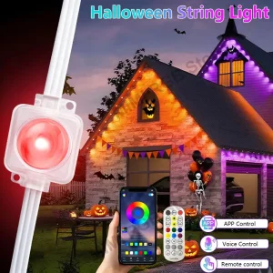 Luci esterne permanenti Luci esterne RGB intelligenti da 300 piedi con 72 modalità scena Illuminazione a grondaia impermeabile IP67 per Natale 1