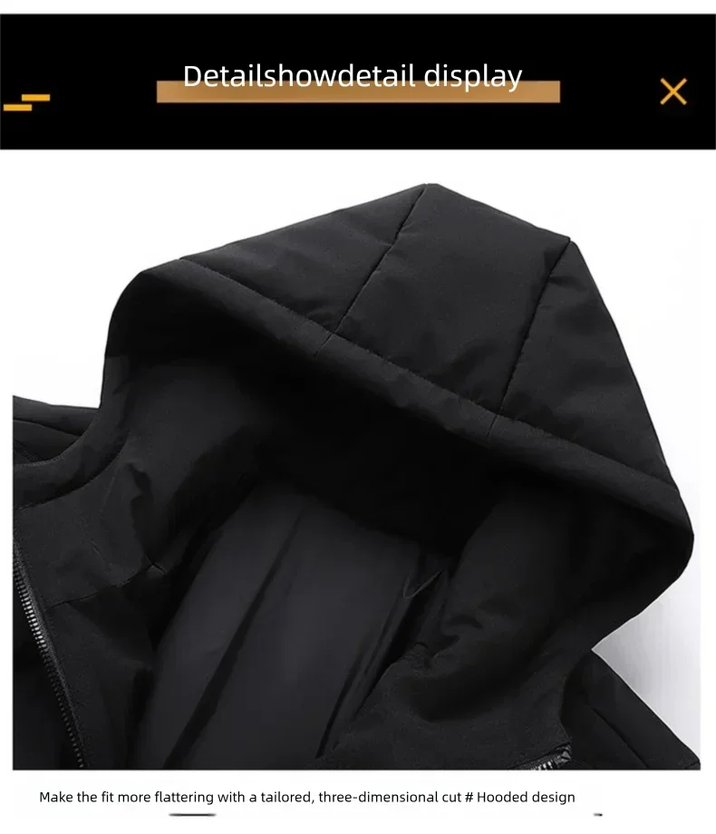 Parka imbottito con cappuccio da uomo 2025 Abiti caldi invernali Giubbotti imbottiti in cotone alla moda Cappotti larghi Giubbotti di pane caldo addensato 6