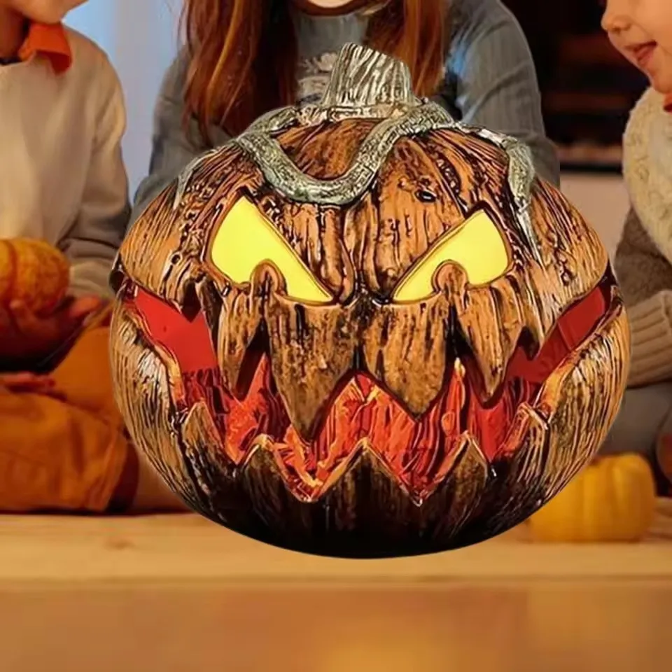 Testa di zucca in aumento a comando vocale di Halloween Decorazioni per la casa Giardino esterno Nuovo ornamento fantasma horror per feste spettrali 1