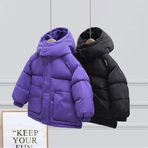 Giacca imbottita in cotone per bambini cappotto invernale spesso caldo autunno e inverno giacca con cappuccio nuova moda ragazzo giacca imbottita in cotone 1