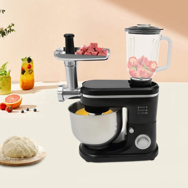 Impastatrice da cucina con 6+1 impostazioni di velocità, potenza 1500 W, per impasto, panna montata, succhi, perfetta per panetteria domestica o ristorante 1