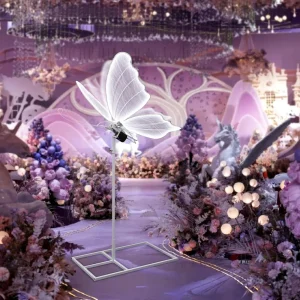 Lampada da terra a farfalla elettrica per matrimonio Grandi oggetti di scena mobili per decorazione a farfalla con ali battenti - per la festa di compleanno Baby Showe 1