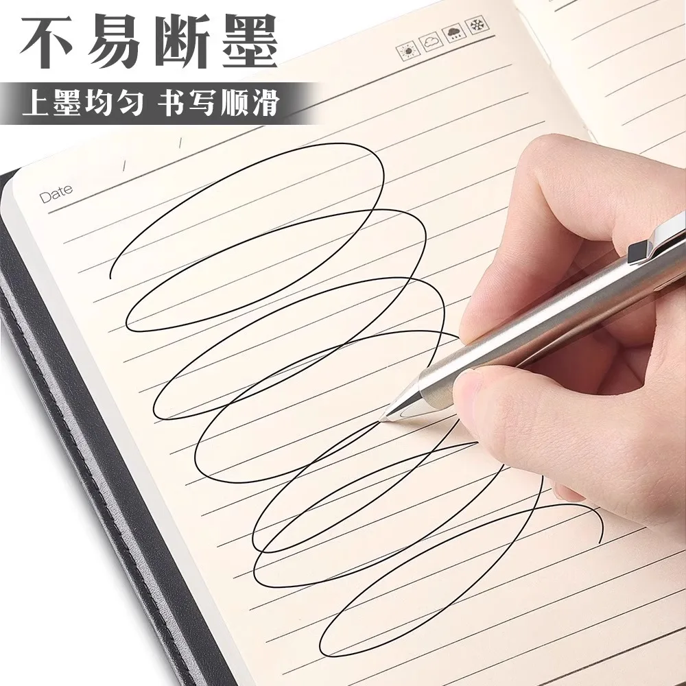 M&G Penna gel push-up completamente in metallo da 0,5 mm Cancelleria per studenti e forniture per ufficio, penna a sfera premium 5