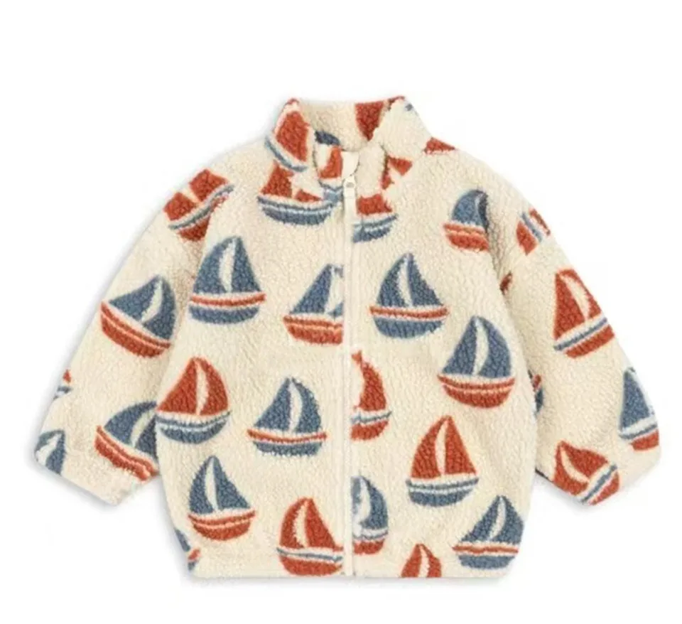 Cappotto in pile per ragazze europee americane 2025 Giacca invernale calda per bambini Cartoon Cute Boy Gilet di velluto Capispalla Clothimh 5