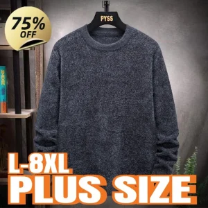 Maglione da uomo taglie forti Maglione caldo di lana O-Collo Maglia invernale Fit Top Maglieria spessa maschile Camicia che tocca il fondo da uomo 8XL 7XL 6XL 5XL 1