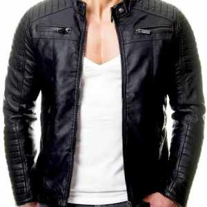 Cappotto in pelle da uomo moda dimagrante primavera autunno nuovo cappotto per il tempo libero da uomo da motociclista indossa abiti in PU blazer slim fit multicolori 1