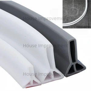 Barriera per l'acqua della doccia Striscia autoadesiva pieghevole in silicone Guarnizione paraspruzzi Soglia per doccia pieghevole Barriera per l'acqua 1