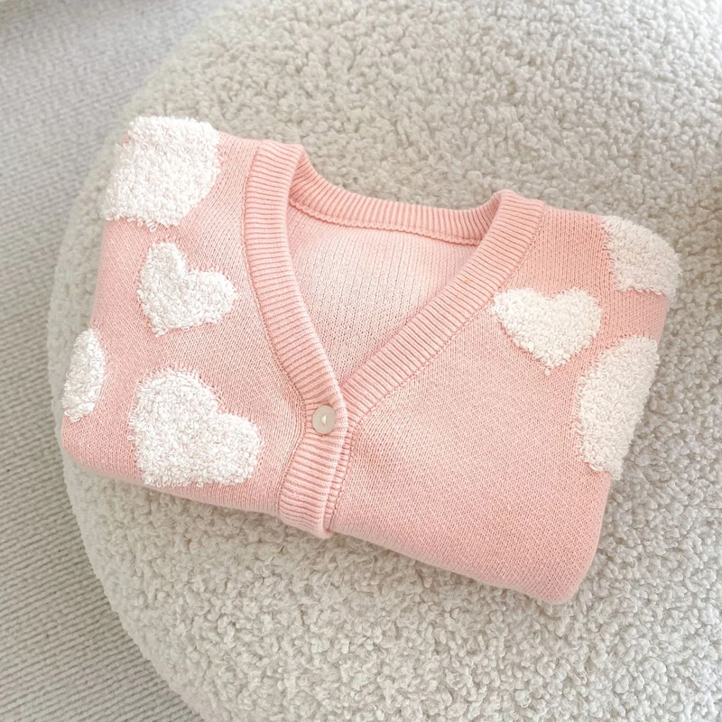 Nuovi vestiti primaverili per bambini da 0 a 3 anni, squisito maglione a maniche lunghe ricamato e cardigan per bambine 5
