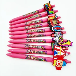 11 pezzi/16 pezzi penna patch modellante a tema circo penna rosa rossetto stampa a colori penna a sfera per cancelleria per ufficio 1