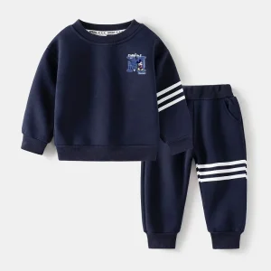 Set di vestiti per bambina autunnale per bambini Felpa con stampa Disney Topolino Top e pantaloni inferiori Tuta da 2 pezzi in cotone 1