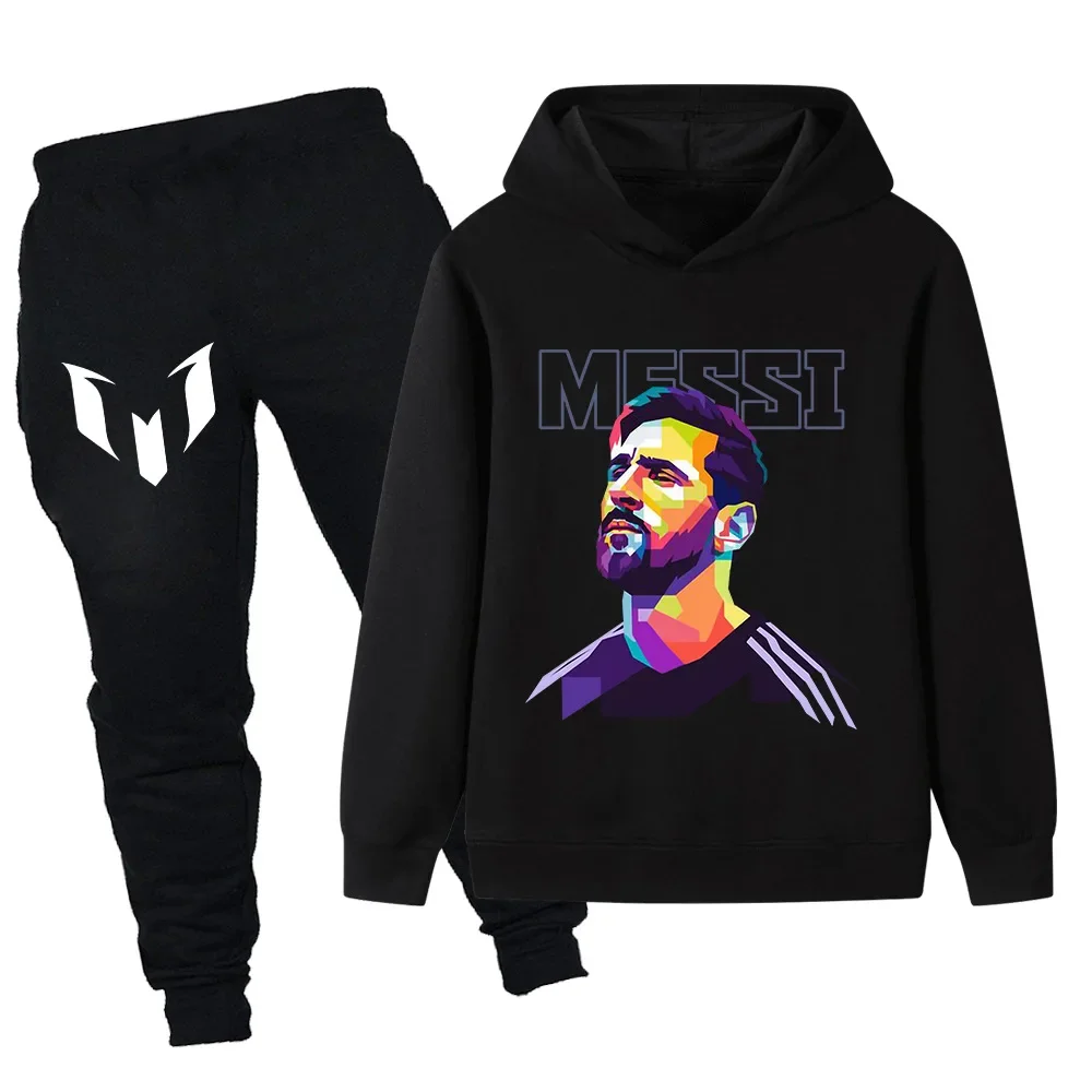 Set per bambini autunno e inverno Top + Pantaloni Completo Messi Stampa creativa Ragazzo Moda Ragazze Tuta Casual Tuta sportiva per bambini calda 5