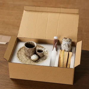 Porta bruciatore di incenso in ceramica - Multifunzionale 4 in 1 per Palo Santo, salvia, bastoncini, candele e cristalli Ideale per il regalo di Natale 1
