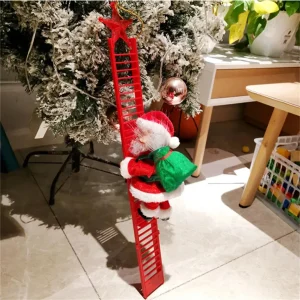 2025 Scaletta da arrampicata per bambola di Babbo Natale con musica Ornamenti per l'albero di Natale Decorazioni per la casa 2023 Navidad Capodanno Regalo per bambini 1
