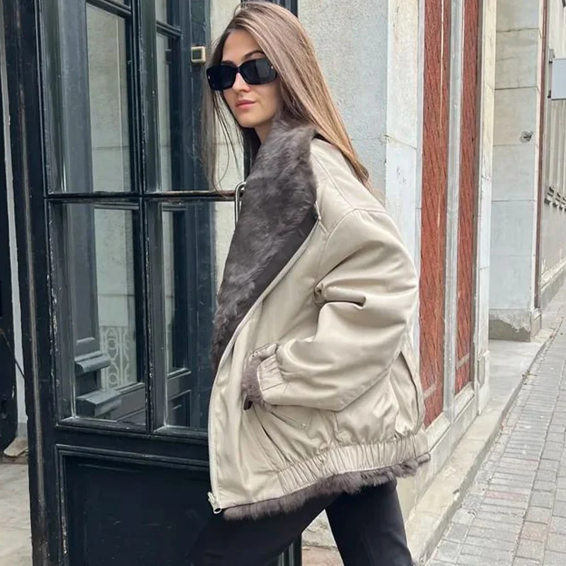 Giacca invernale da donna 2025 Nuovo caldo naturale vera pelliccia di coniglio Parka cappotto femminile di lusso con capispalla caldi vestiti di tendenza della moda 5