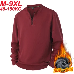 Felpe con fodera in pile invernale da uomo Plus Size 9XL 8XL Felpa con cappuccio oversize 6XL 7XL Pullover a maniche lunghe Abbigliamento sportivo di alta qualità 1