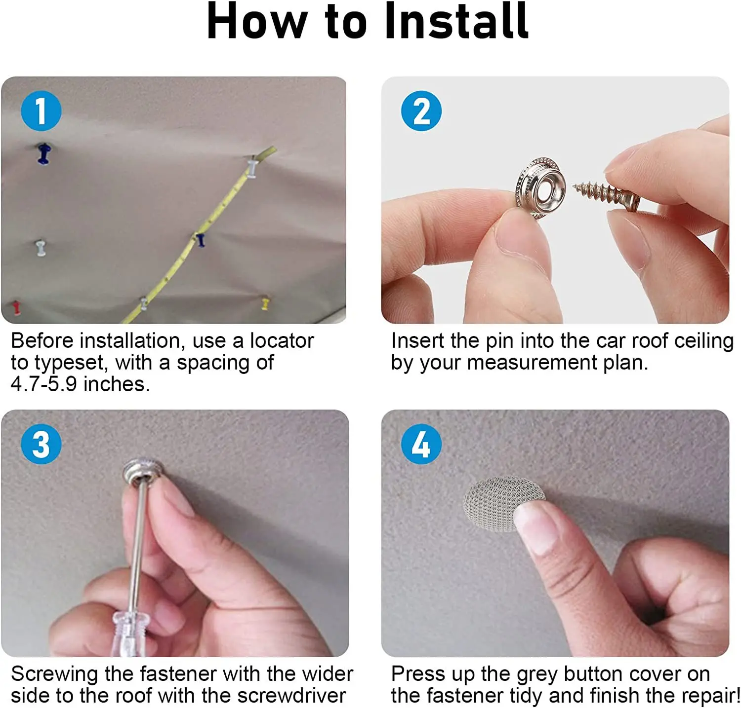 20-120PC Auto Tetto Fissaggio Fibbie Vite Set Interno Soffitto Headliner Panno di Riparazione Tappo A Vite Rivetti In Tessuto Fermo Accessori 4