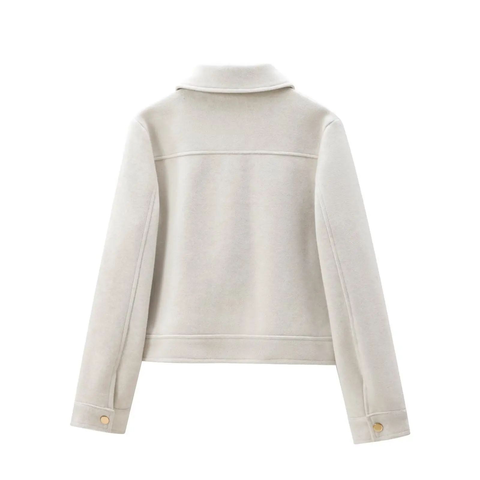 Cappotto da giacca con cerniera da donna Nuovo cappotto invernale da donna con tasca a maniche lunghe Cappotto corto da strada elegante 4