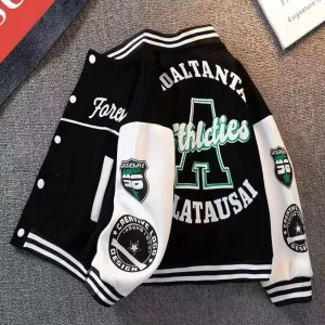 Giacca uniforme da baseball per bambini Ragazzi Giacca a vento per bambini Cappotto Stampa di lettere di moda Capispalla Abbigliamento sportivo casual per 2-14 anni 1
