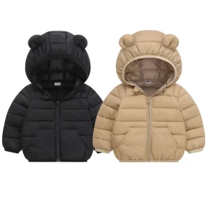 Nuovo Inverno Imbottiture Giubbotti Caldi Autunno Moda Vestiti Del Bambino Bambini Sottile Cappotti di Cotone Con Cappuccio Ragazze Ragazzi Carino Solido Tuta Sportiva 2-6 Anni 1