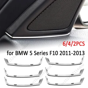 6/4/2 pz porta anteriore altoparlante copertura Gap Trim corno d'argento striscia decorativa per BMW serie 5 F10 2011-2013 accessori interni auto 1