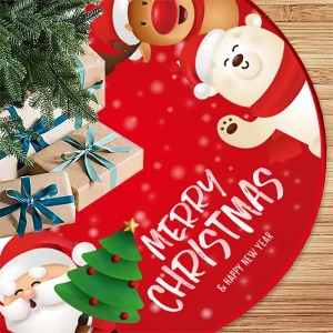 Gonna per albero di Natale Copertura rotonda in pelliccia sintetica di velluto per decorazioni per la casa Elegante centrotavola per feste Famiglie regalo 1