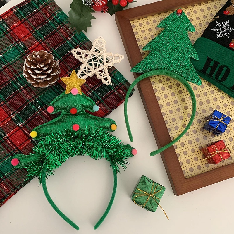 Fasce per decorazioni natalizie, cappelli con renne, copricapo, forniture per feste per bambini e adulti. Fasce per albero di Natale 5