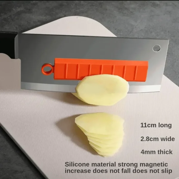 Coltello magnetico antiaderente Tagliaverdure Fette di cetrioli di patate in silicone Coltello antiaderente Piccolo strumento Utensili da cucina creativi 6