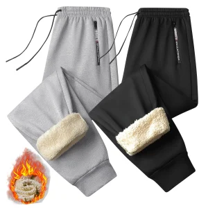 Pantaloni casual da uomo Autunno Inverno Pantaloni sportivi in pile da uomo Running Jogger Pantaloni sportivi da palestra Pantaloni lunghi da allenamento in tinta unita moda 1